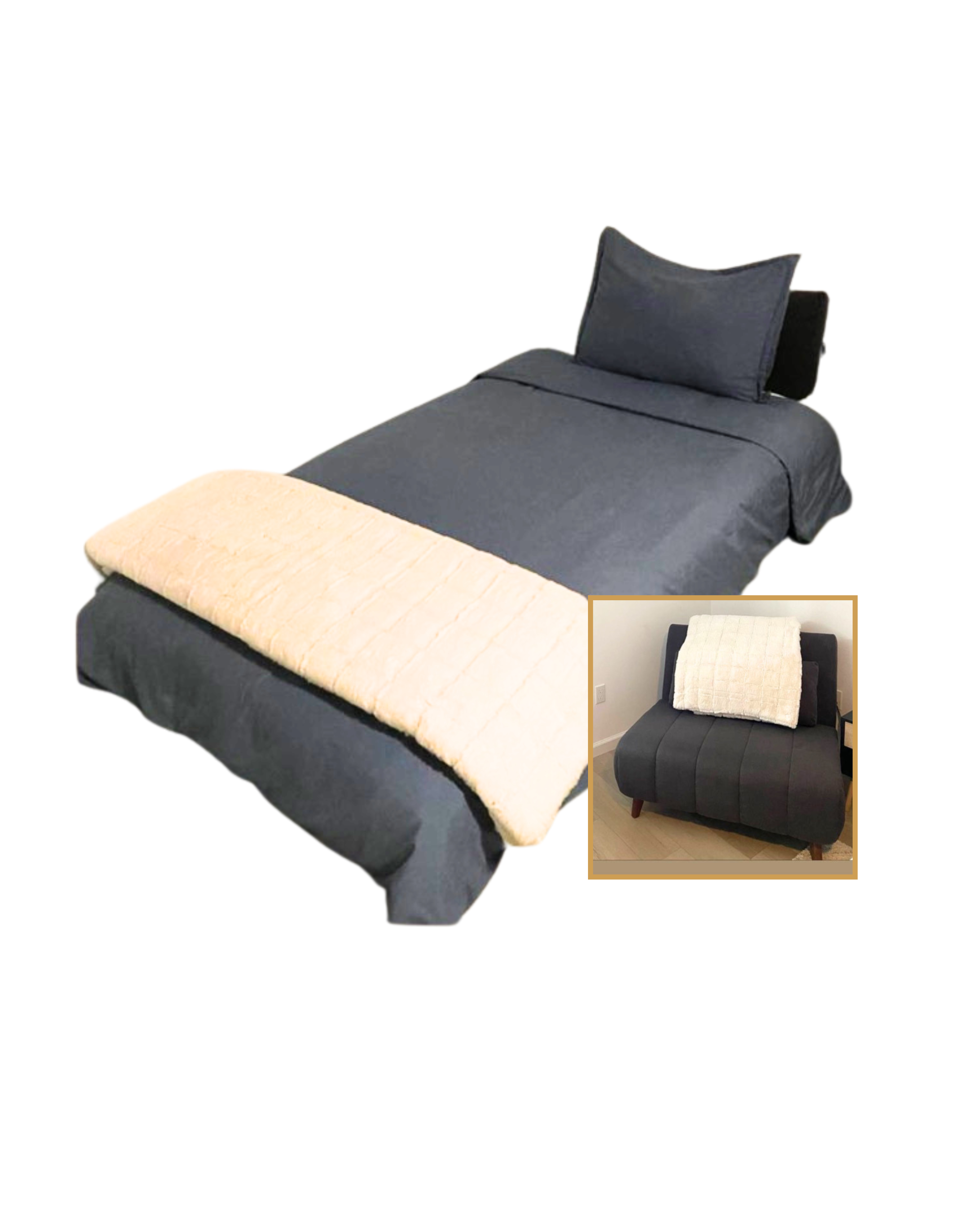 Twin convertible bed in Bedroom One